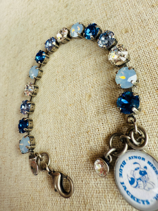 Aynor Blue Jackets Crystal Tennis Bracelet