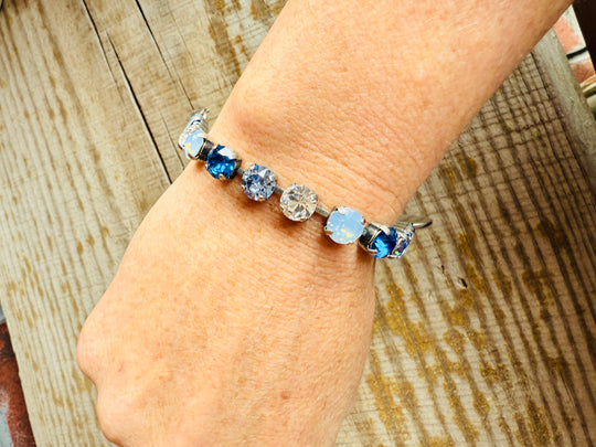 Aynor Blue Jackets Crystal Tennis Bracelet