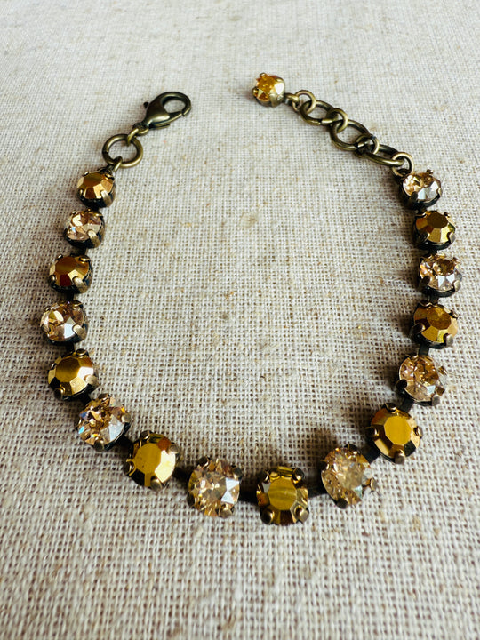 Stacy Neutral Crystal Tennis Bracelet