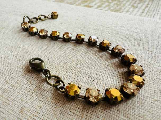 Stacy Neutral Crystal Tennis Bracelet