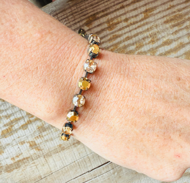 Stacy Neutral Crystal Tennis Bracelet