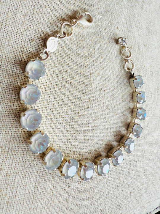 Eloise Grey Silver Tennis Crystal Bracelet