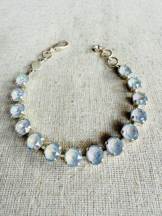 Eloise Grey Silver Tennis Crystal Bracelet