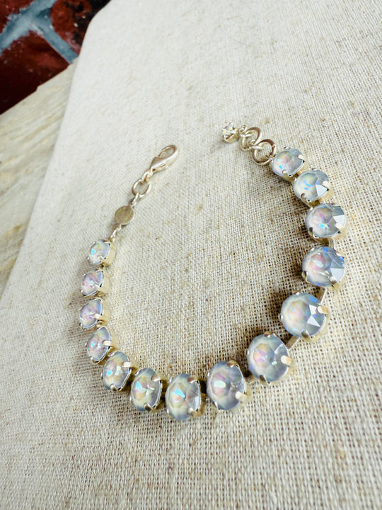 Eloise Grey Silver Tennis Crystal Bracelet