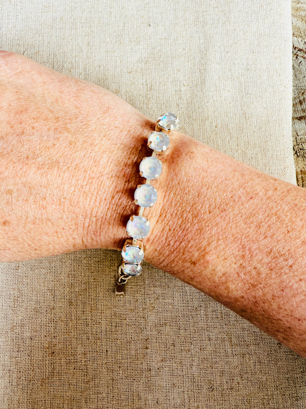 Eloise Grey Silver Tennis Crystal Bracelet