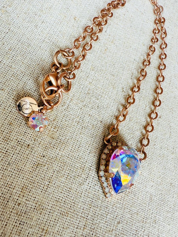 Selena Rose Gold Pear Shaped Pendant