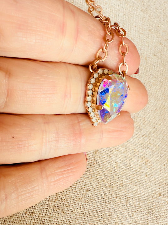 Selena Rose Gold Pear Shaped Pendant