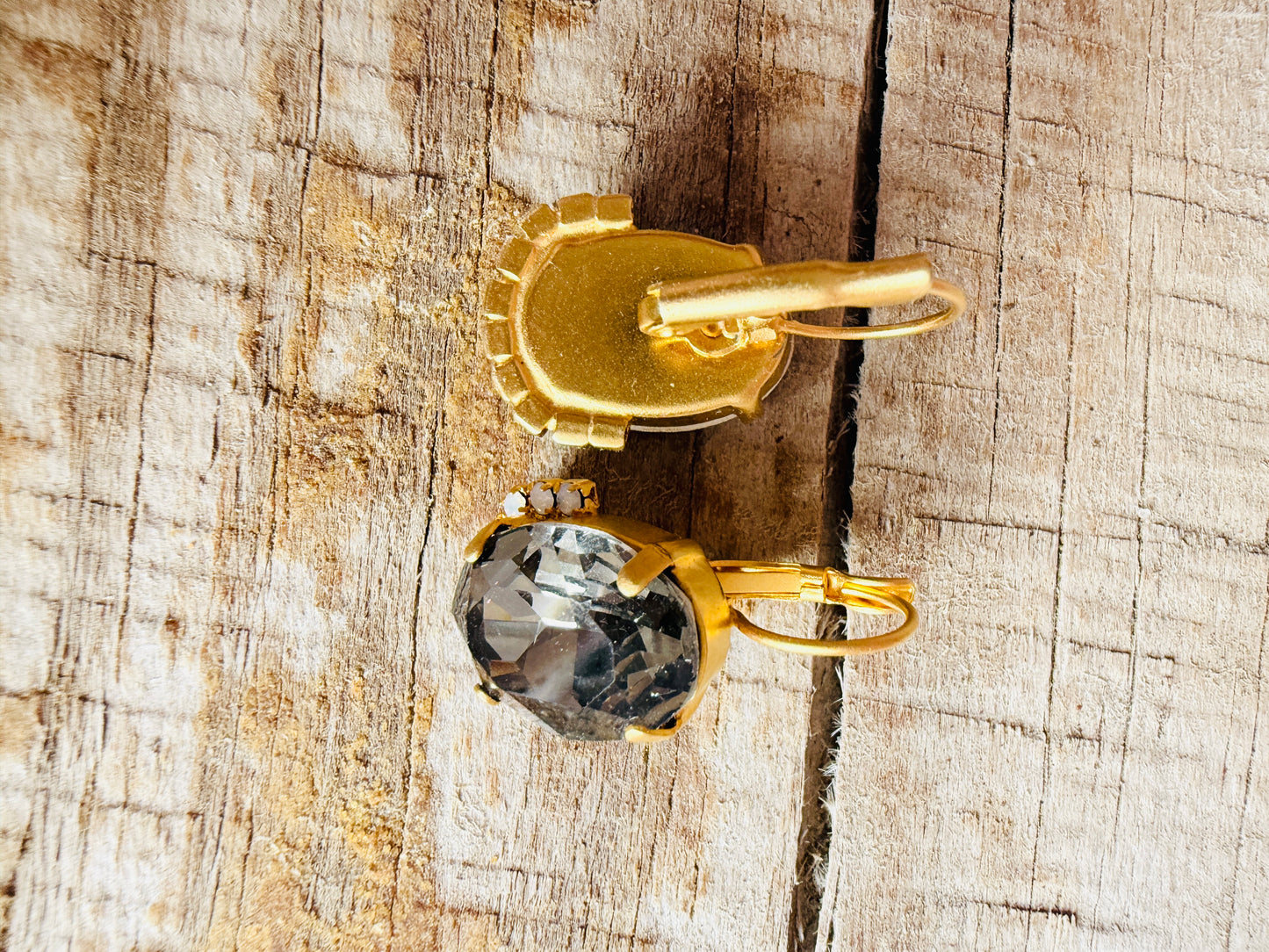 Patsy Dangle Graphite Crystal Earrings