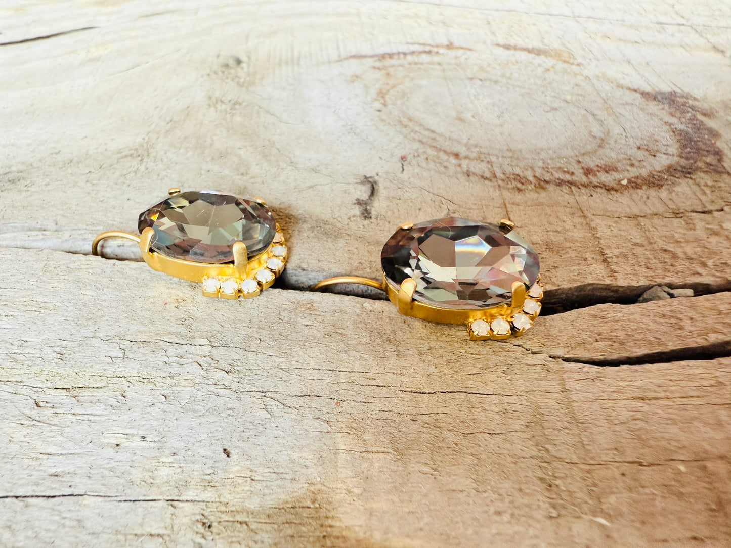 Patsy Dangle Graphite Crystal Earrings