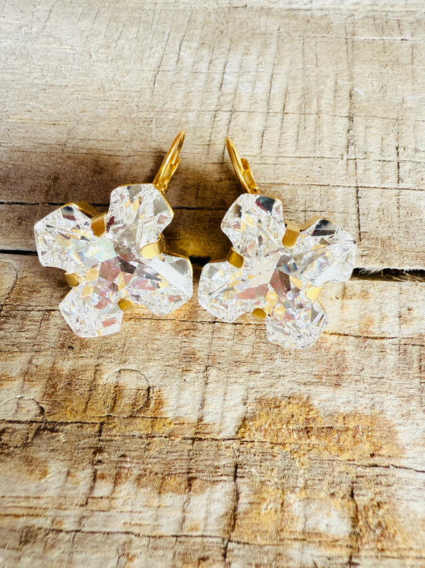 Claire Greek Cross Crystal Earrings
