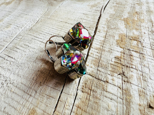 Arden Greek Cross Crystal Earrings - Shabby To Chic Jewelry