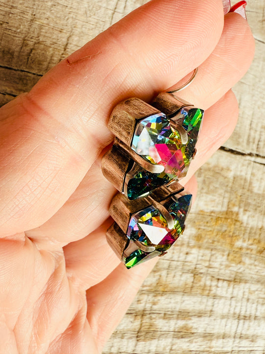 Arden Greek Cross Crystal Earrings - Shabby To Chic Jewelry