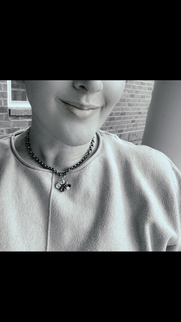 Patricia Mixed Metal Crystal Cluster Pendant Necklace