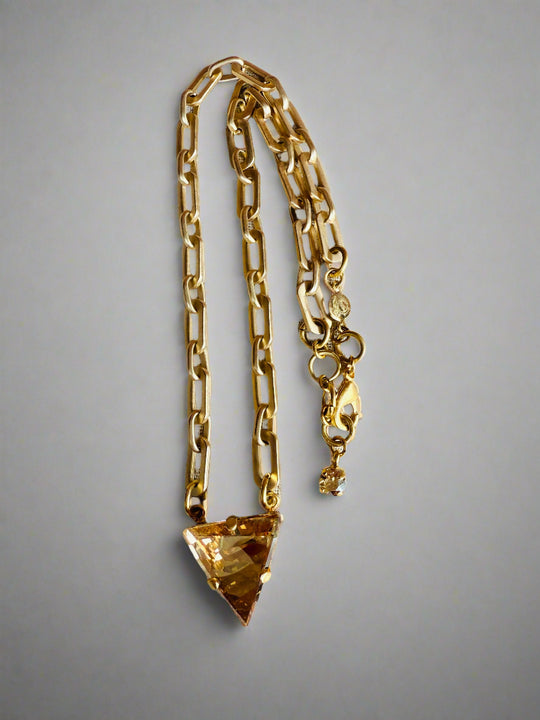 Vera Gold Triangle Crystal Necklace