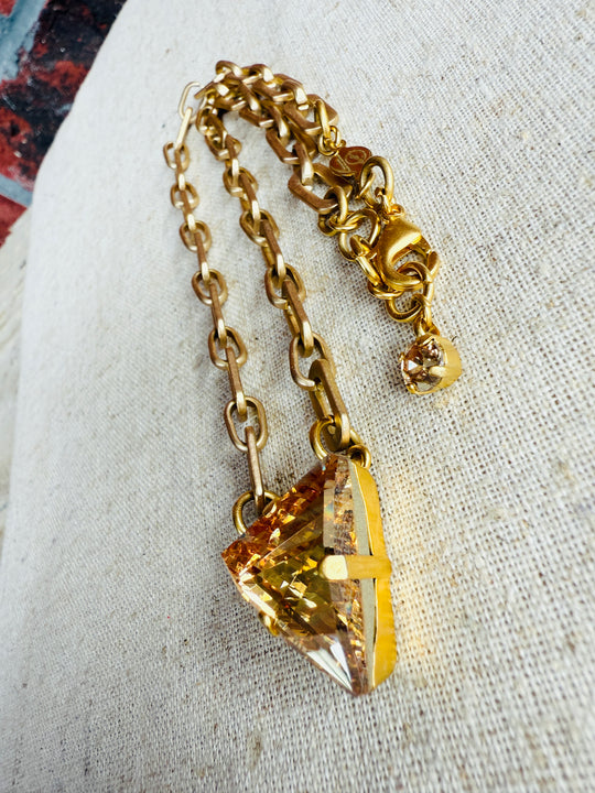 Vera Gold Triangle Crystal Necklace