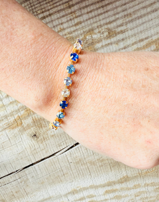 Avery Sapphire Crystal Tennis Bracelet