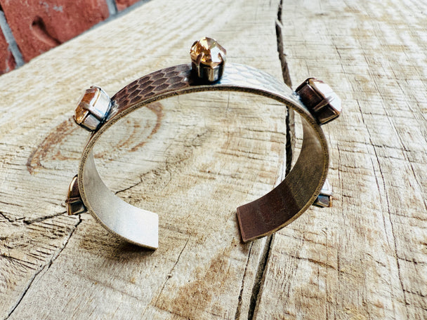 Darlene Silver Nanette Cuff Crystal Bracelet