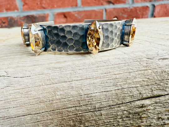 Darlene Silver Nanette Cuff Crystal Bracelet