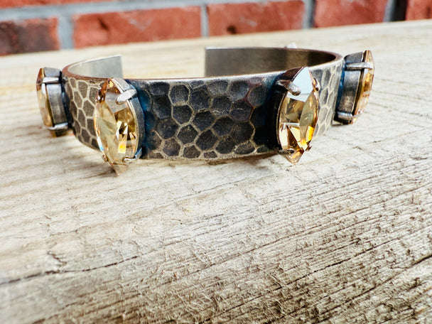 Darlene Silver Nanette Cuff Crystal Bracelet