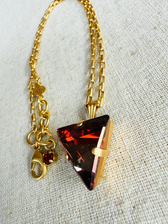Riley Triangle Crystal Necklace - Shabby To Chic Jewelry