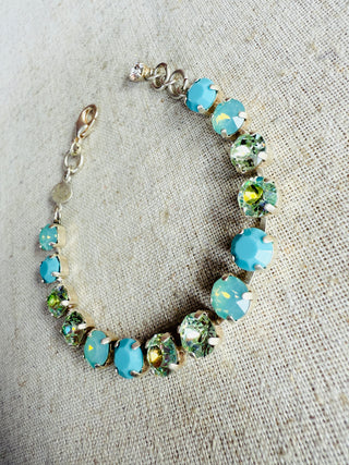 Gemma Turquoise Australian Crystal Tennis Bracelet - Shabby To Chic Jewelry