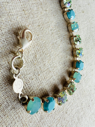 Gemma Turquoise Australian Crystal Tennis Bracelet - Shabby To Chic Jewelry