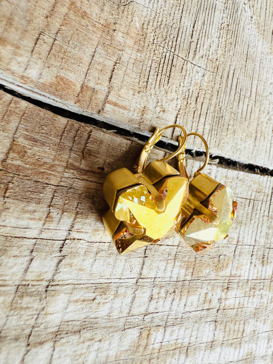 Claire Greek Cross Crystal Earrings - Shabby To Chic Jewelry