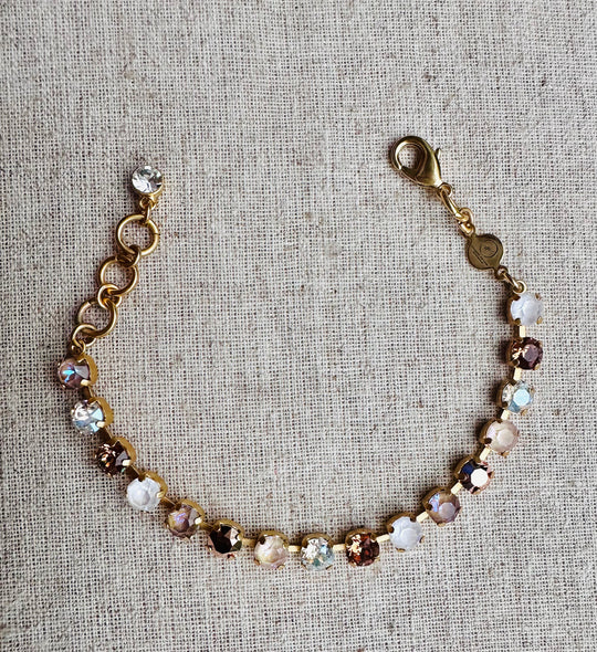 Sandy Gold Crystal Tennis Bracelet