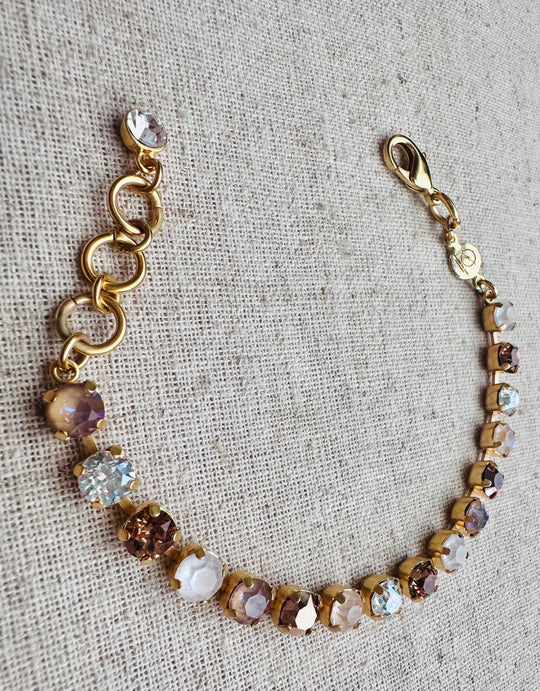 Sandy Gold Crystal Tennis Bracelet