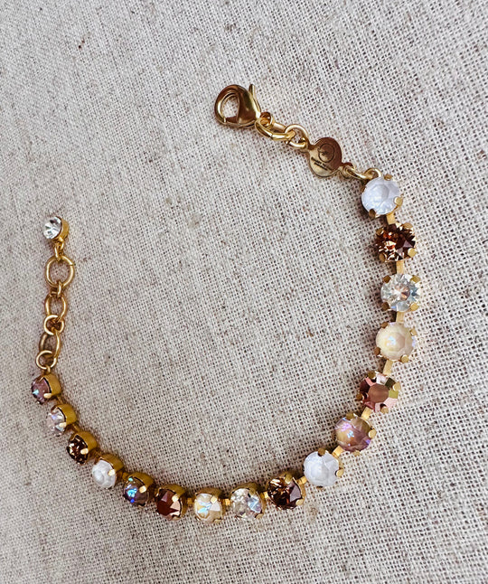 Sandy Gold Crystal Tennis Bracelet