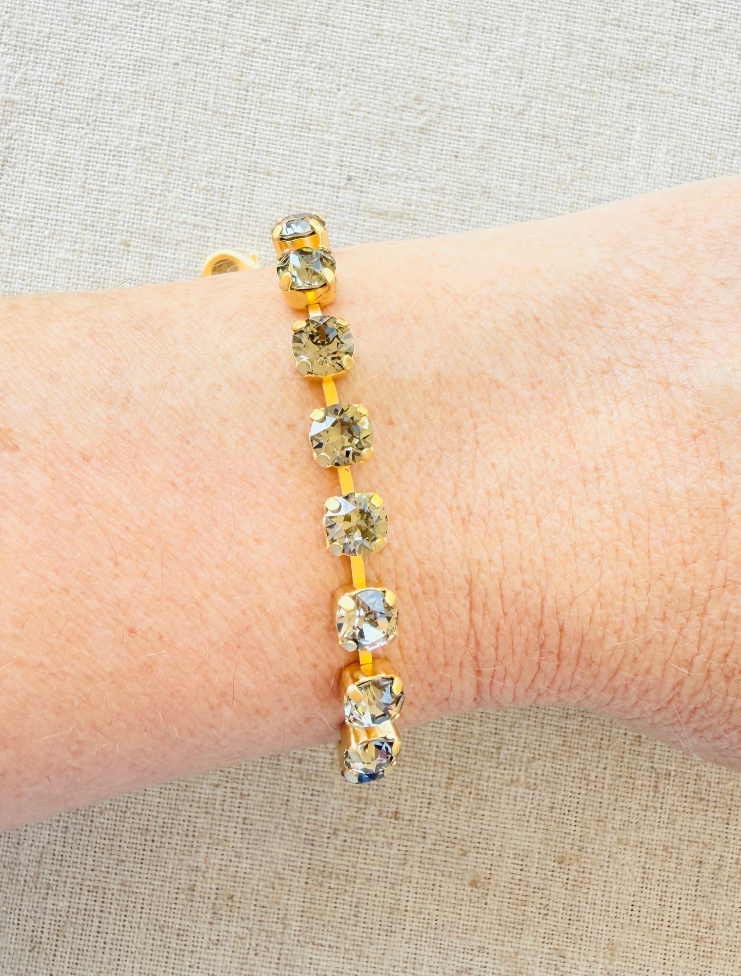 Alyssa Gold Crystal Tennis Bracelet