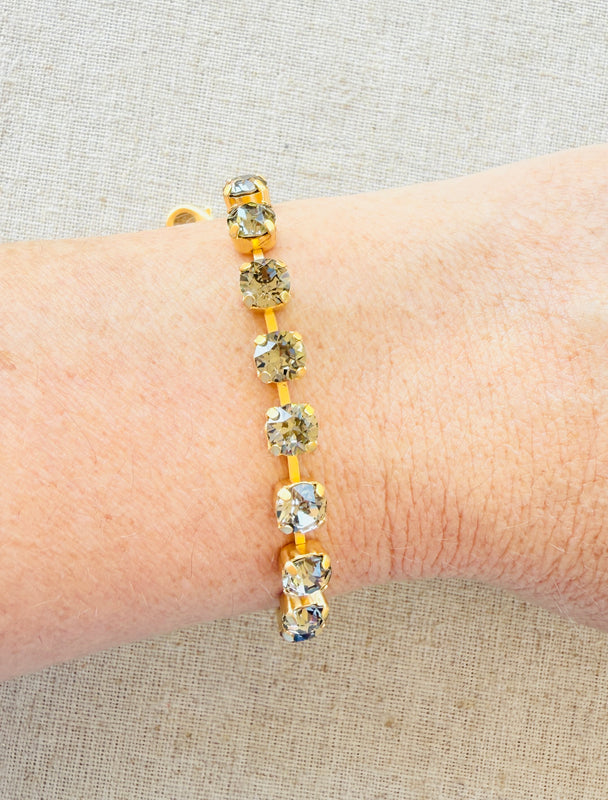 Alyssa Gold Crystal Tennis Bracelet