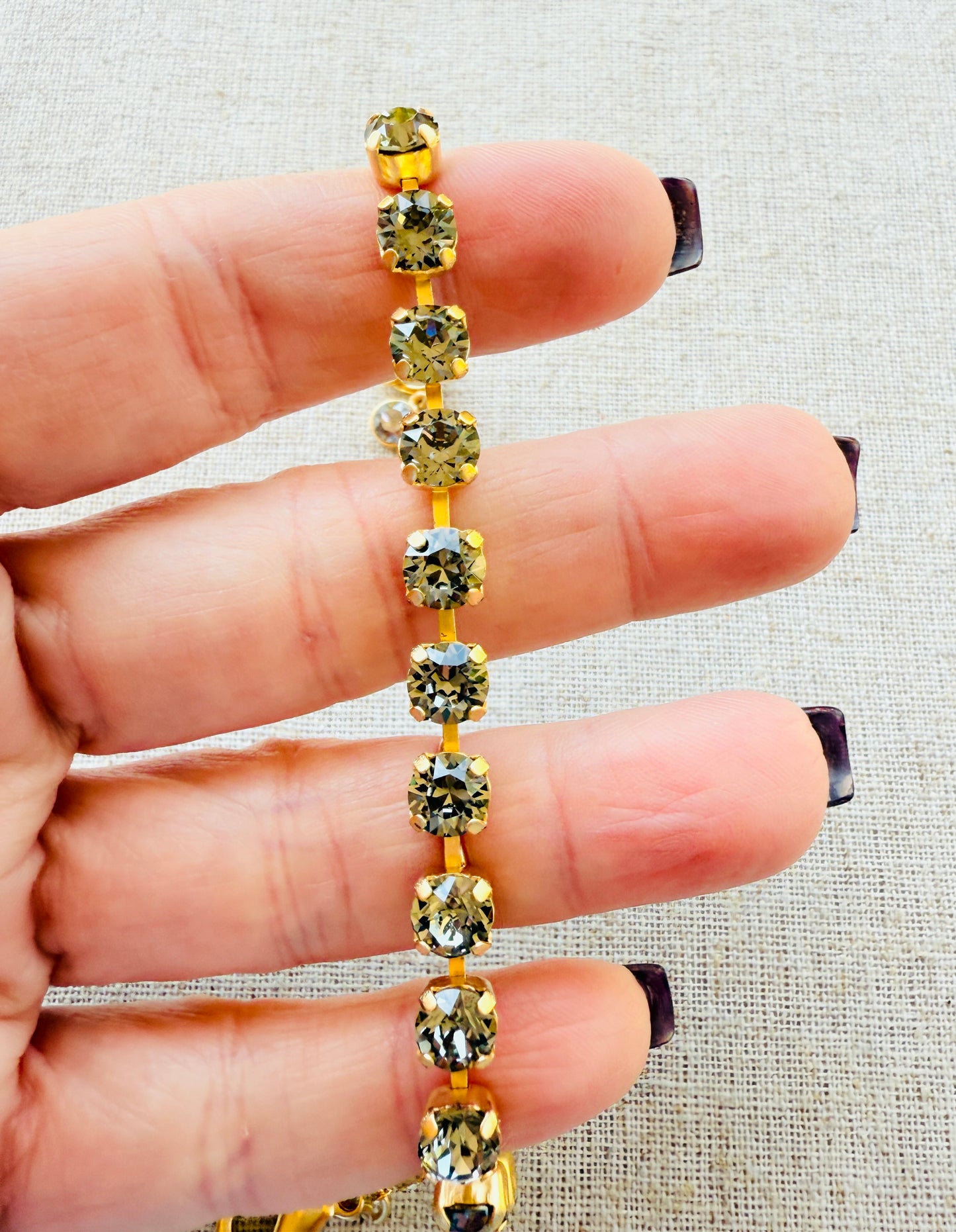 Alyssa Gold Crystal Tennis Bracelet