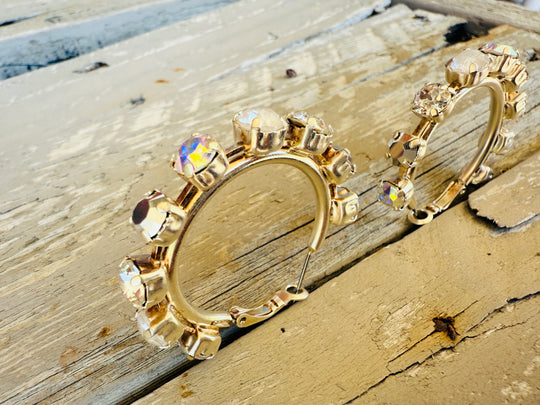 Sheila Crystal Hoop Earrings