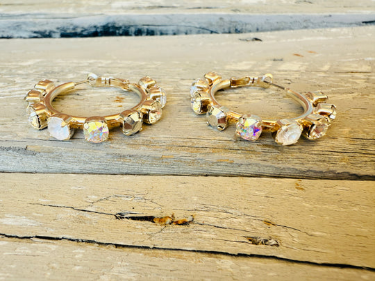 Sheila Crystal Hoop Earrings