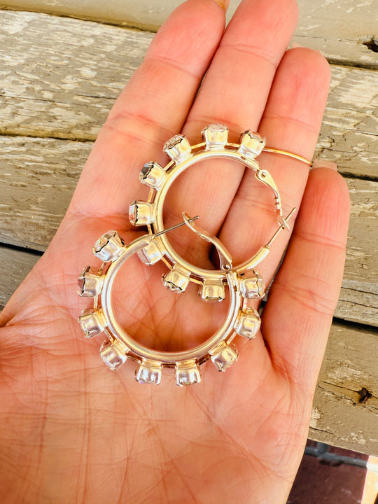 Sheila Crystal Hoop Earrings