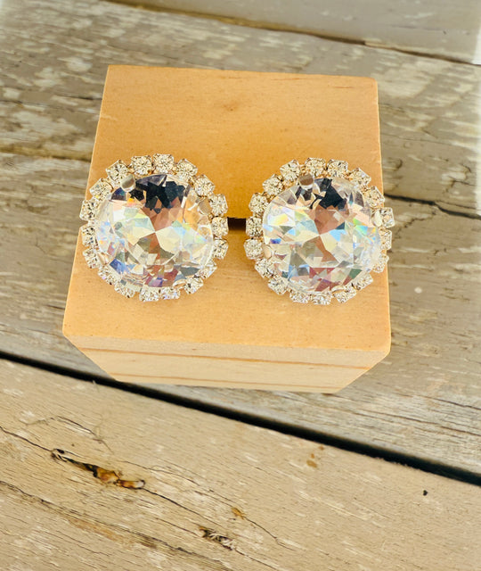 Marleigh Square Cut Crystal Halo Framed Earrings