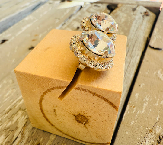 Marleigh Square Cut Crystal Halo Framed Earrings