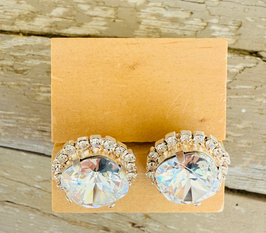 Marleigh Square Cut Crystal Halo Framed Earrings