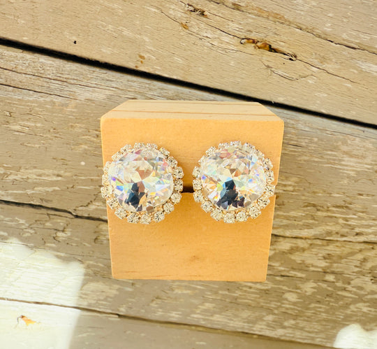 Marleigh Square Cut Crystal Halo Framed Earrings