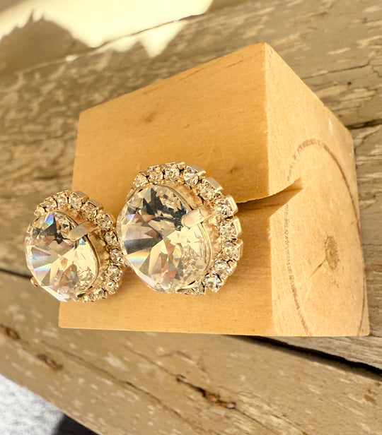 Marleigh Square Cut Crystal Halo Framed Earrings