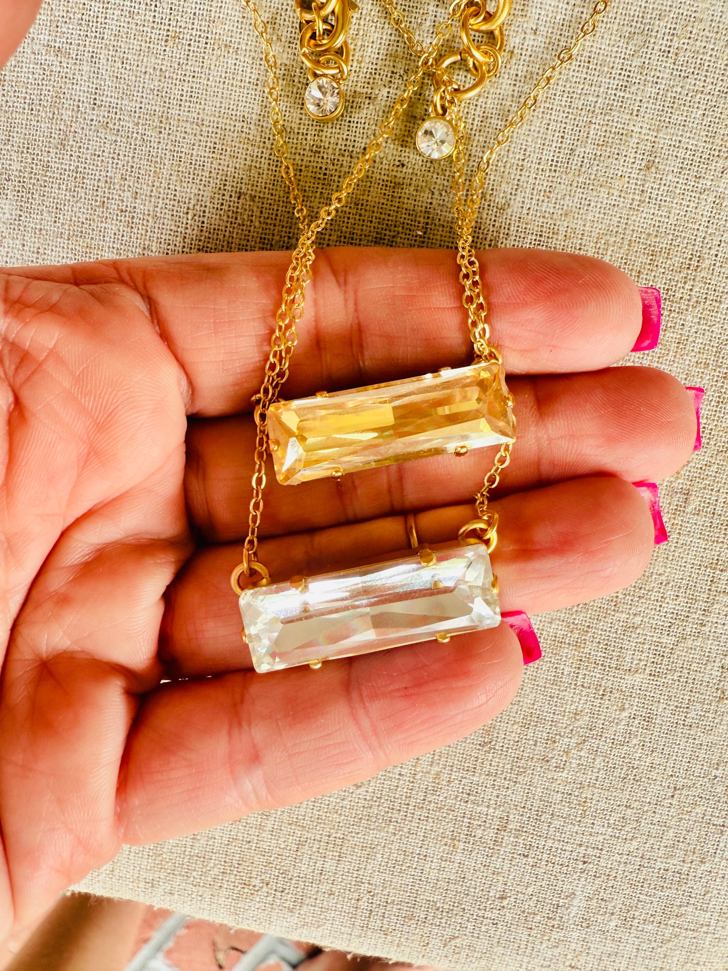 Madeline Crystal Bar Necklace