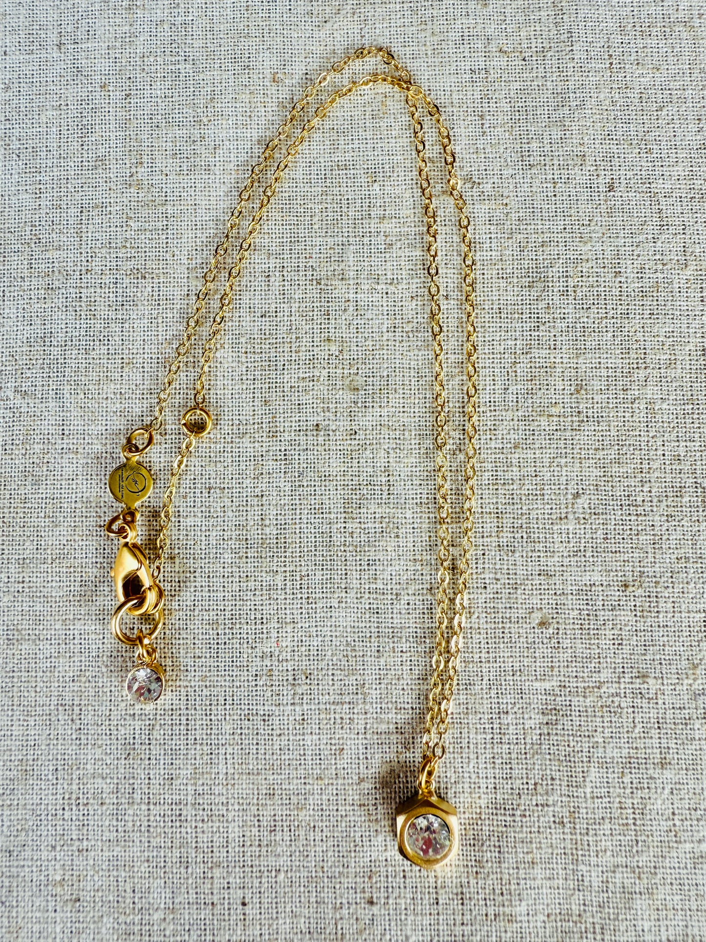 Emmie Hex Crystal Pendant Necklace