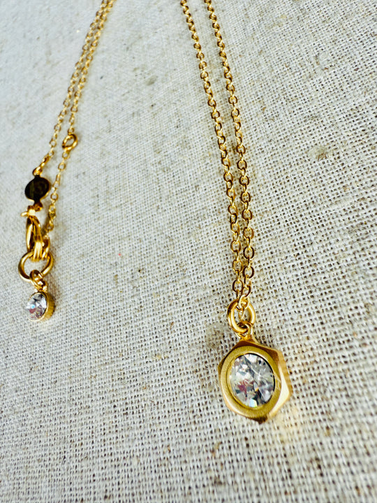 Emmie Hex Crystal Pendant Necklace