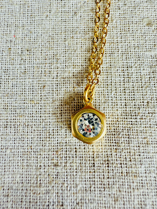 Emmie Hex Crystal Pendant Necklace