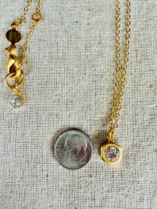 Emmie Hex Crystal Pendant Necklace