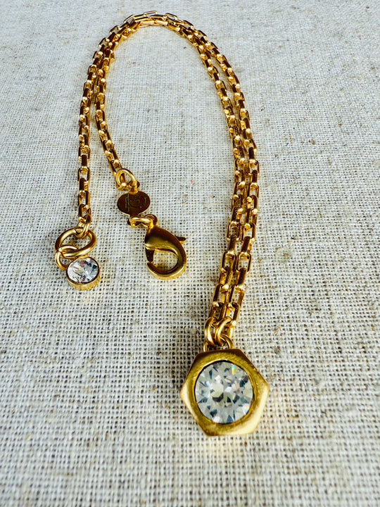 Hallie Hex Crystal Pendant Necklace