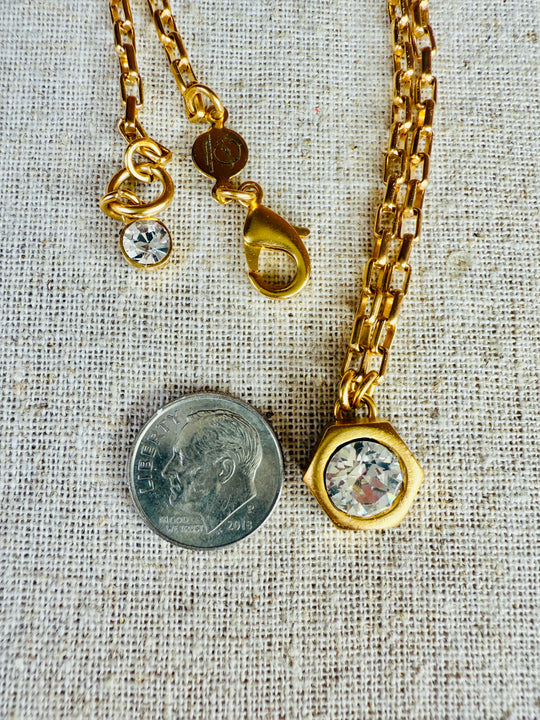Hallie Hex Crystal Pendant Necklace