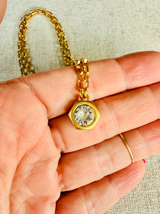 Hallie Hex Crystal Pendant Necklace