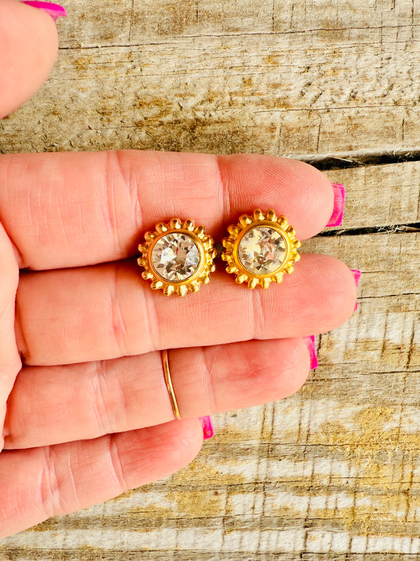 Jenny Dotted Crystal Stud Earrings